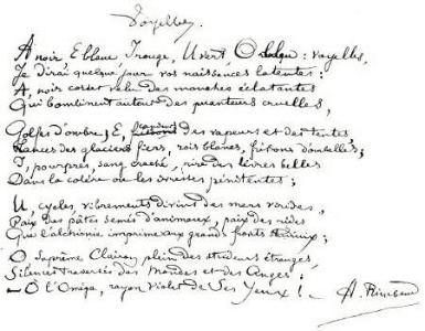 Il testo della poesia 'Voyelles'